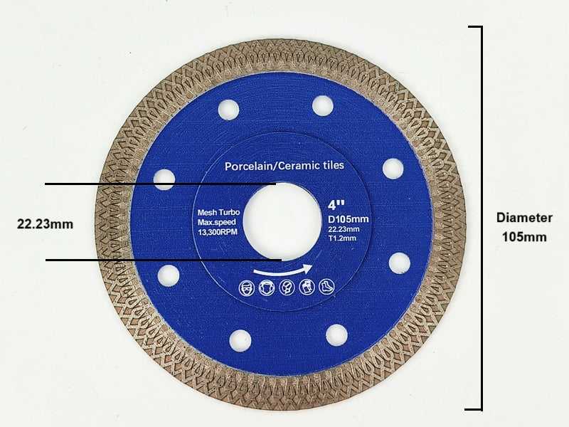 Blue Sharp Diamond Saw Blades With Central Hole 22.23mm