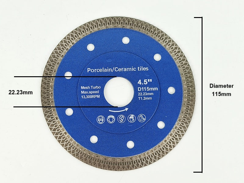 Blue Sharp Diamond Saw Blades With Central Hole 22.23mm