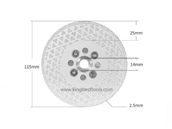 M14 Brazed Dual Sides Silver Star Saw Blade with Flange
