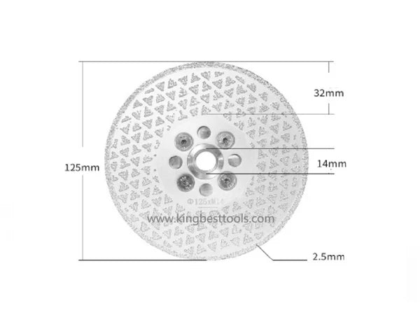 M14 Brazed Dual Sides Silver Star Saw Blade with Flange