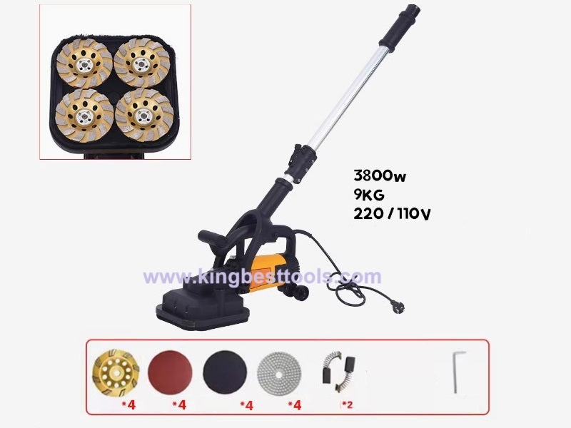 Four-head Dust-free Concrete Grinder Floor Renovation Machine Free Shipping