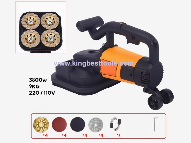 Four-head Dust-free Concrete Grinder Floor Renovation Machine Free Shipping