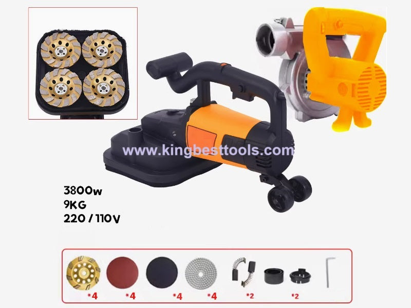 Four-head Dust-free Concrete Grinder Floor Renovation Machine Free Shipping
