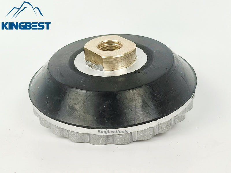 4\" 5\" M14 Aluminum Snail Lock Adapter with Rubber Polishing Pads Backer
