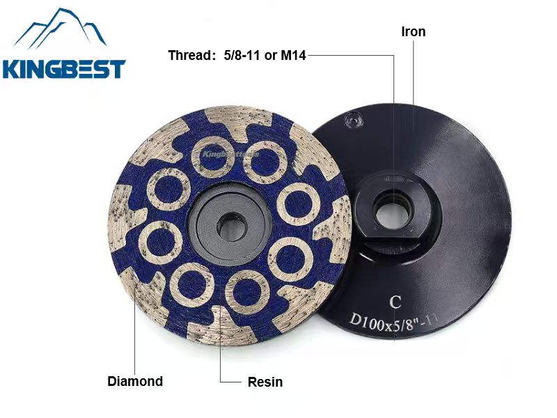 100mm Coarse and Fine Diamond Cup Grinding Wheel for Marble/Granite/Artificial Stone