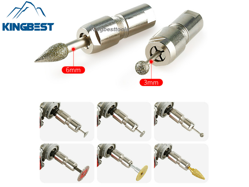 3mm and 6mm Angle to Straight Grinder Adapter Fits Rotary Tool Accessory