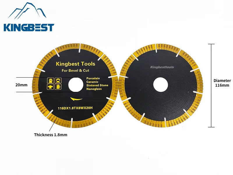 116mm Porcelain Ceramic Cutting and Bevel Blade/Discs for Angle Grinder/Mica Machine