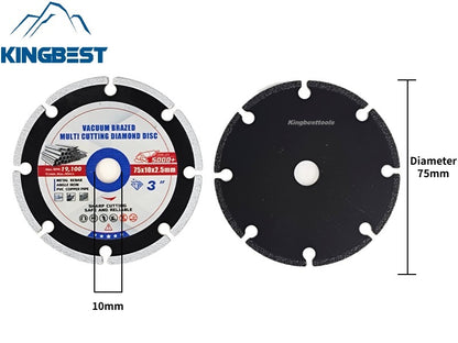 75mm Mini Vacuum Brazed Multi Iron Cutting Diamond Disc