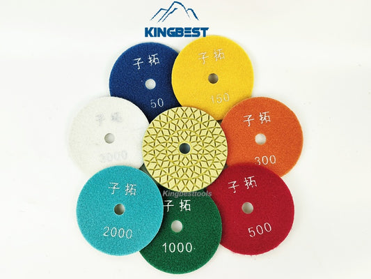 7 Steps Wet Polishing Pads 100mm for Multiple Use