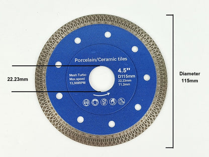 Blue Sharp Diamond Saw Blades With Central Hole 22.23mm