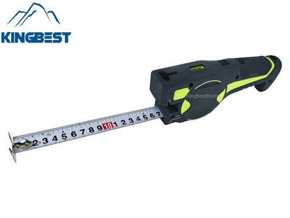 5M Rechargeable Dual-Line High Brightness Green Measure Laser Level Auto-Locking Tape Free Shipping