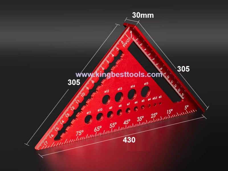 12inch Multifunctional Aluminum Triangle Ruler 90 Degree Right Angle Ruler 45 Degree Angle Ruler High Precision Free Shipping to US Mainland Only A01