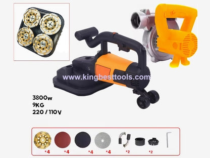 Four-head Dust-free Concrete Grinder Floor Renovation Machine Free Shipping