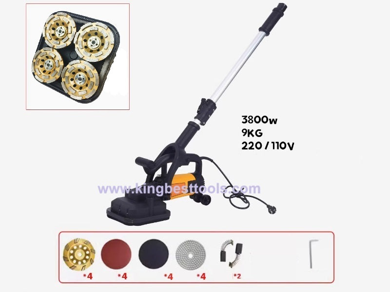 Four-head Dust-free Concrete Grinder Floor Renovation Machine Free Shipping