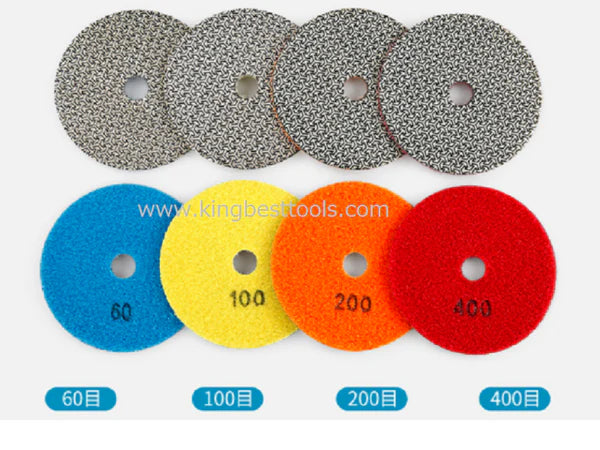 4 Steps Electroplated Diamond Polishing Pads 100mm