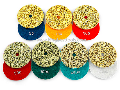 7 Steps Wet Polishing Pads 100mm for Multiple Use