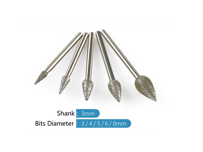 Diamond Grinder Bits in Pen Point Shape Free Shipping