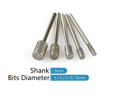 Cylindrical Grinding Bits with Shanks 3mm and 6mm Free Shipping