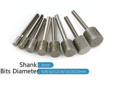 Cylindrical Grinding Bits with Shanks 3mm and 6mm Free Shipping