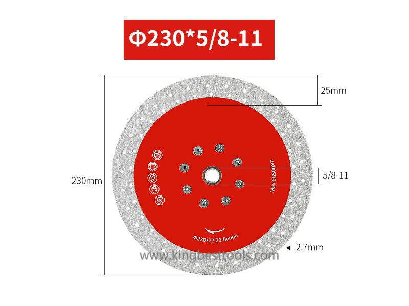 M14 & 5/8-11 Cutting & Grinding Discs With Flange for Porcelain