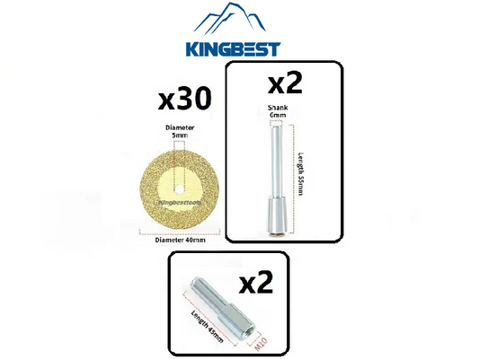 40mm/5mm Golden Mini Cutting Blade Diameter (30pcs + 4rods = 1 set) - Free Shipping