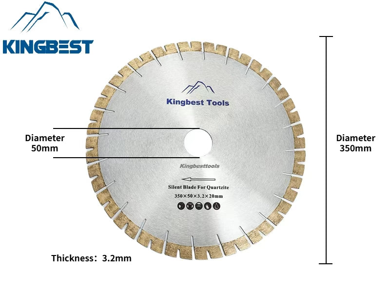 Wide Segment Silent Diamond Disc for Quartz Stone Slab Cutting