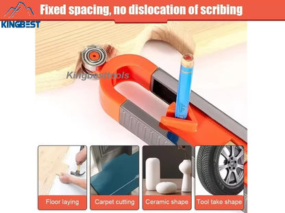 Portable Contour Gauge Measuring Tool With Adjustable Lock Floor Tile Woodworkers Edge Rule Template-free shipping to US mainland only A01