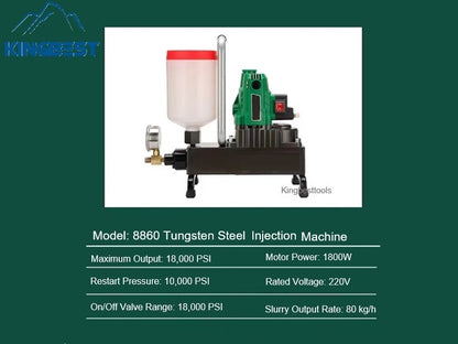High Pressure Tungsten Steel Injection Grouting Machine for Repairing Hollow Tiles Free Shipping A01 A02