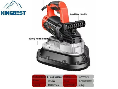 3-Head Concrete Grinder Six-Speed Dust-free Machine for Floor  Free Shipping A01 A02