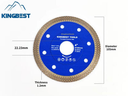 Blue Porcelain Sharp Diamond Saw Blades With Central Hole 22.23mm