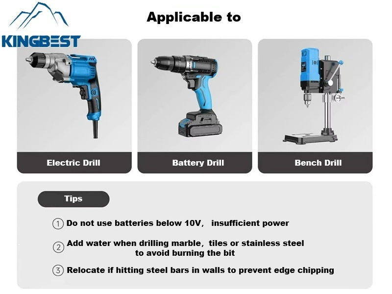 4 pcs Super Hard Drill Bits set for Glass Tile Granite Metal