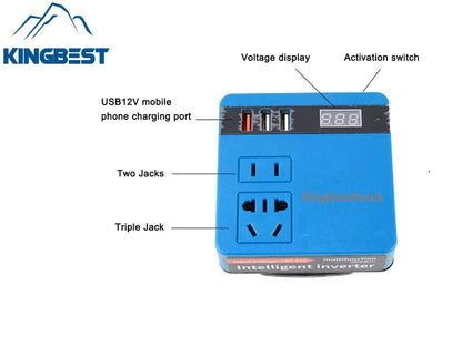 18V Rechargeable Lithium Battery Mini Intelligent Inverter 21V Convert To AC110V/220V DC12V/5V Portable Outdoor DC-AV Converter-free shipping