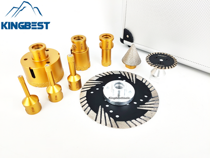 9 pcs M14 Universal Diamond Set Cutting Grinding and Drilling Kit Free Shipping