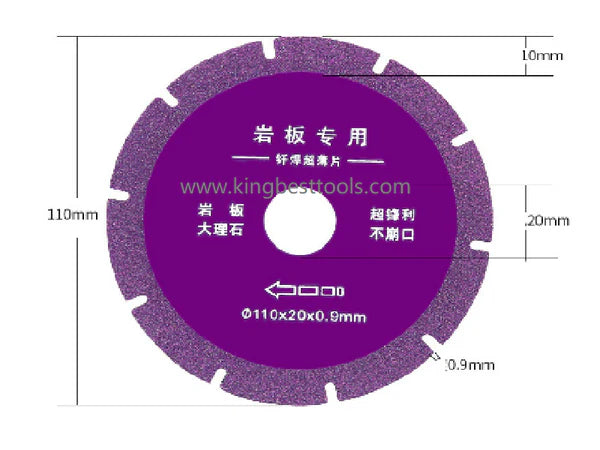 Purple diamond saw blade for porcelain