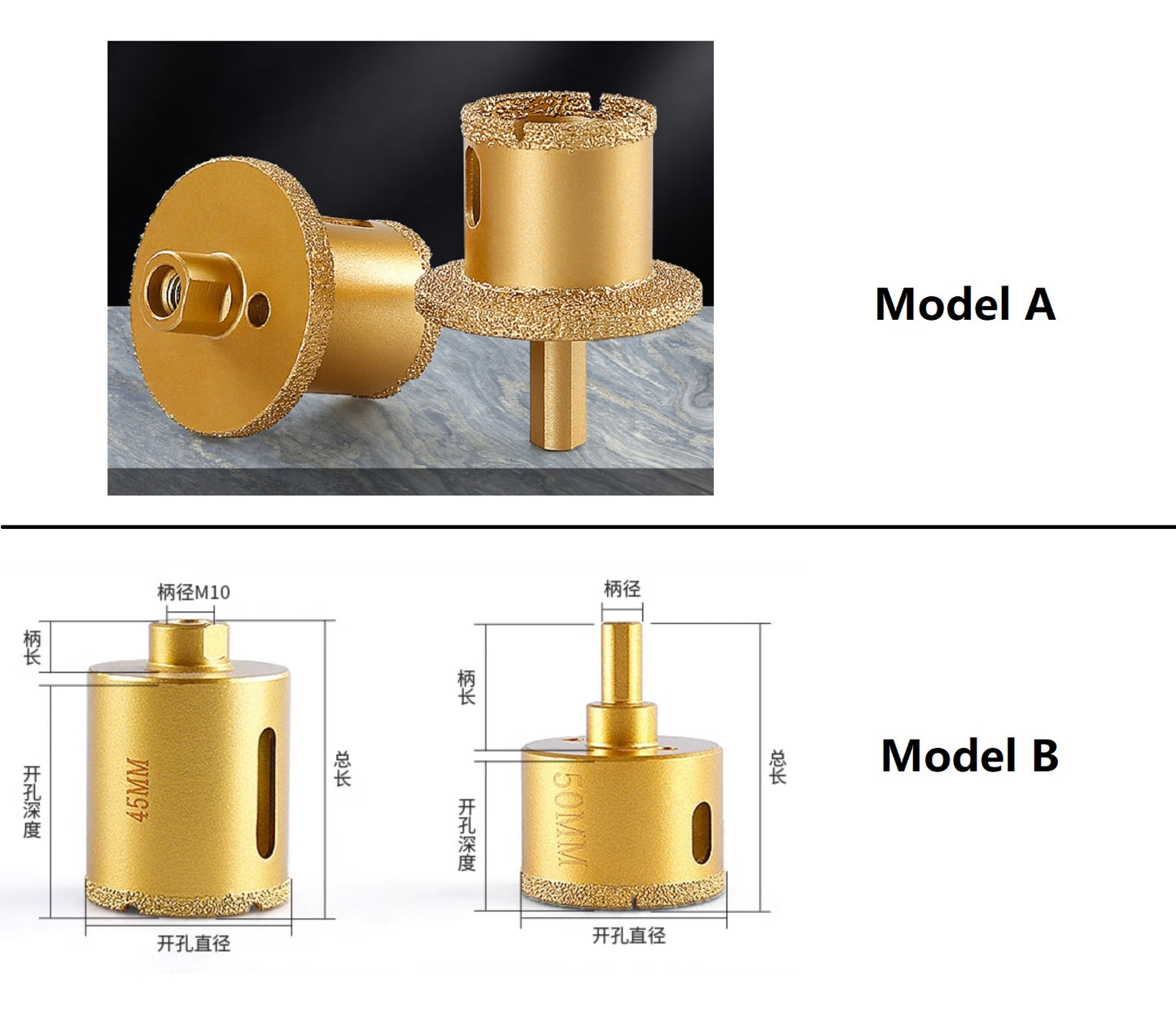 Brazed Diamond Bits Diamond Drill Bits For 6mm-60mm