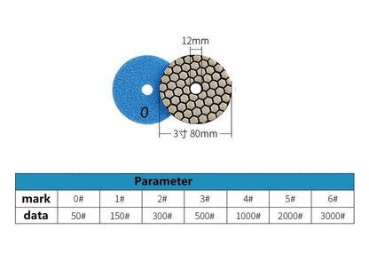 Dry Polishing Pads/Sandpapers 80/100mm