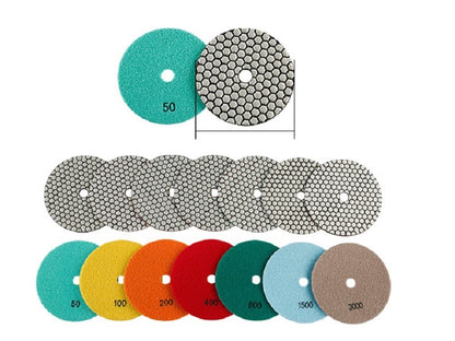 Dry Polishing Pads 100mm (3 sets a pack) - Free Shipping