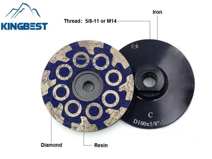 100mm Coarse and Fine Diamond Cup Grinding Wheel for Marble/Granite/Artificial Stone