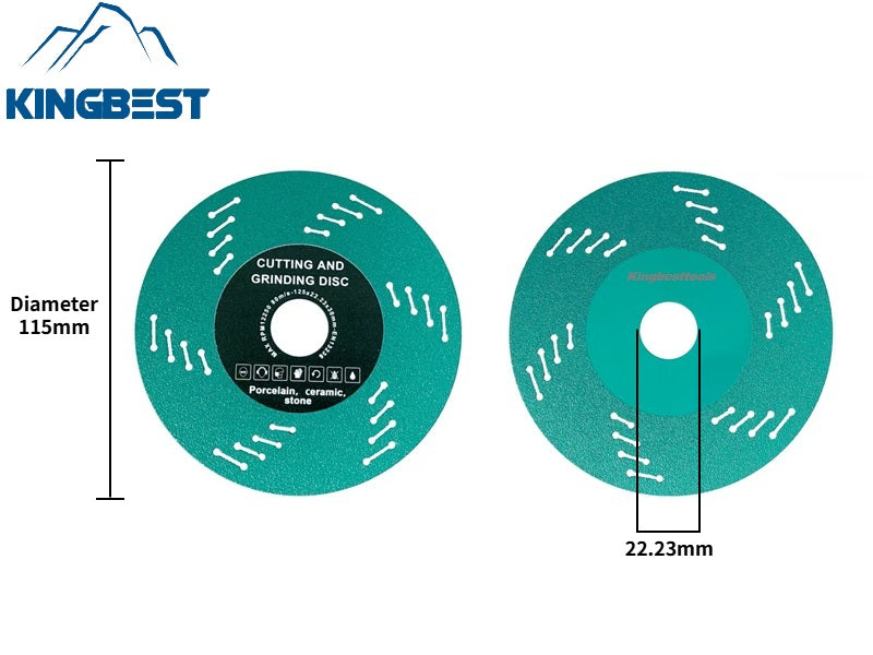 New Spiral Design Grinding Disc Cutting Blades For Ceramic and Porcelain 22.23mm