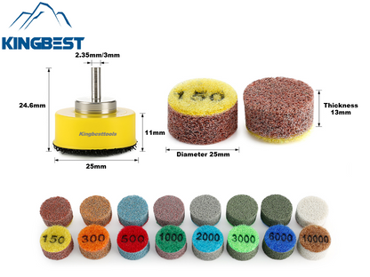 1 inches Sponge Mini Polishing Pads with Free Driller Backer