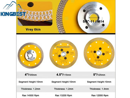 Yellow Ceremic Turbo Saw Blade for Granite and Marble Cutting Disc