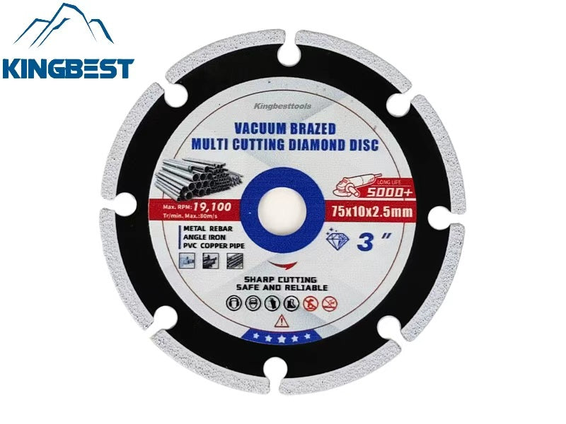 75mm Mini Vacuum Brazed Multi Iron Cutting Diamond Disc