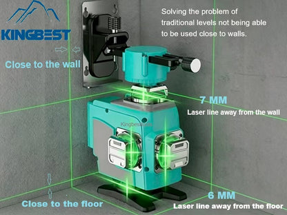4D Battery 16-Lines Green Beam Industrial Grade Ground Laser Level Free Shipping A01 & A02