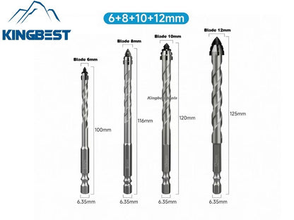 4 pcs Super Hard Drill Bits set for Glass Tile Granite Metal