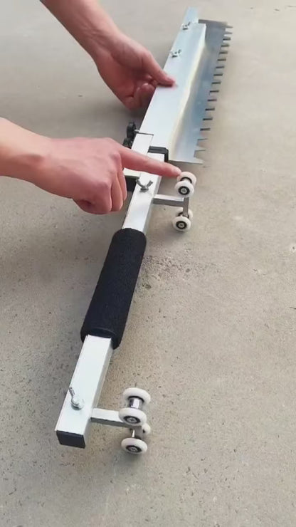 Folding Cement Self Leveling Gear Rake Hot Stainless Steel Notched Squeegee with Slideway Gear Rake free shipping A01