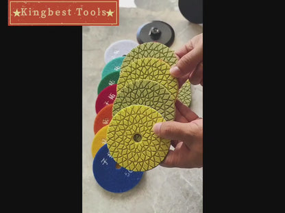 7 Steps Wet Polishing Pads 100mm for Multiple Use